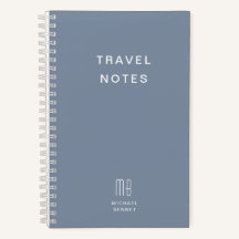 Cuaderno de Viaje con Monograma Azul Polvoriento M