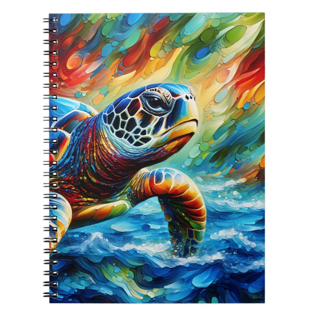 Cuaderno de viaje de tortuga explosión de color (Frente)
