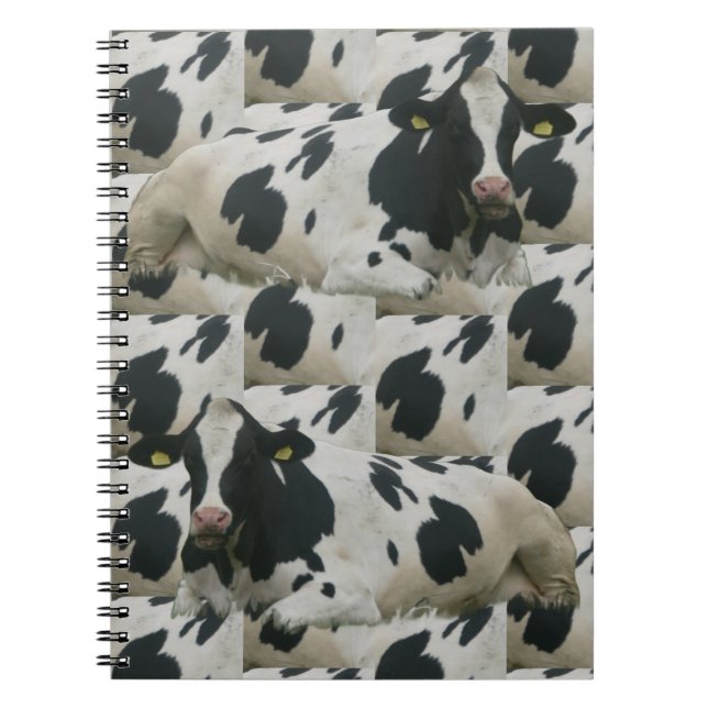Cuaderno de viaje de vaca holandesa con patrón de  (Frente)