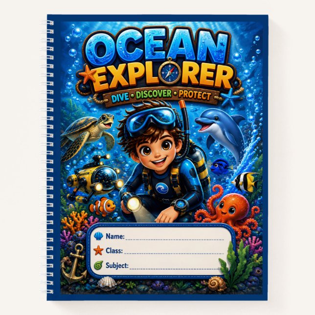 Cuaderno de Vida Marina para Niños Exploradores de (Anverso)