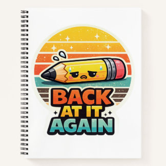 Cuaderno De Vuelta a Esto de Nuevo Lápiz Divertido Diseño E
