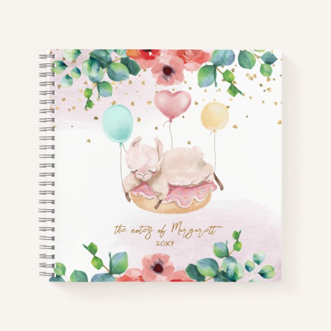 Cuaderno De vuelta a la escuela Llama Chica Sketchbook (Anverso)