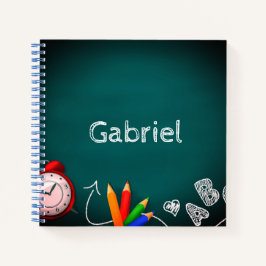 Cuaderno De vuelta a la escuela niños de pizarra nombran he