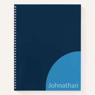 Cuaderno De vuelta al cole simples tonos de azul con nombre