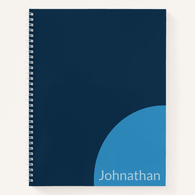 Cuaderno De vuelta al cole simples tonos de azul con nombre (Anverso)