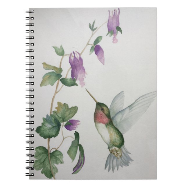 Cuaderno de Wateroclor elegante de Hummingbird (Frente)