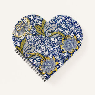 Cuaderno de William Morris con forma de corazón