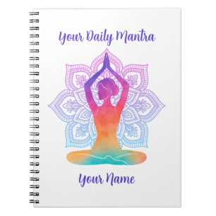 Cuaderno de Yoga Personalizado con Nombre y Mantra