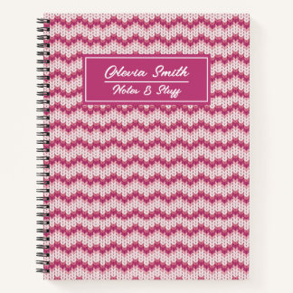 Cuaderno de Zig Zag Rosa y Blanco Tejido