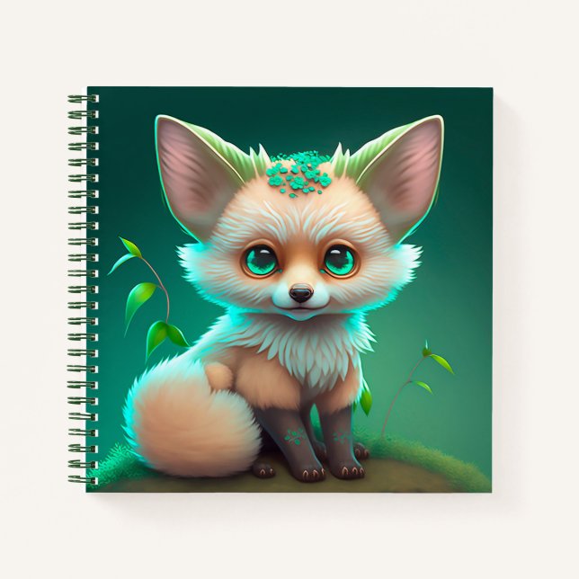 Cuaderno de zorrito bebé animado lindo (Anverso)