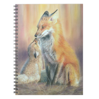 Cuaderno de zorro. Una madre zorra y cachorro