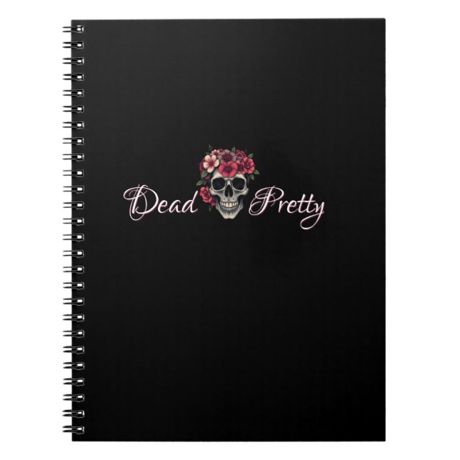 Cuaderno Dead Pretty Floral Skull Spiral Notebook (Frente)