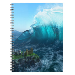 Cuaderno Debajo del bloc de notas de onda