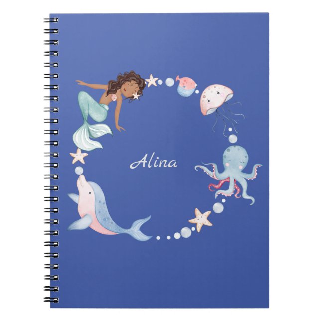 Cuaderno Debajo del nombre personalizado del mar (Frente)