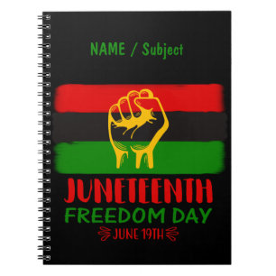 Cuaderno Decimosegundo Día de la Libertad Historia Negra