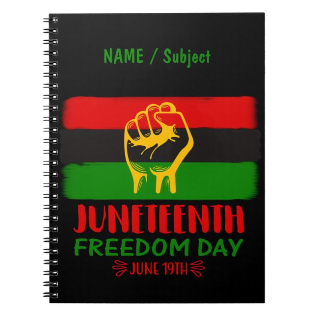 Cuaderno Decimosegundo Día de la Libertad Historia Negra (Frente)