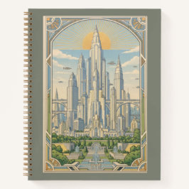 Cuaderno Deco Antiguo Ciudad Marfil y Horizonte Retro-Futur