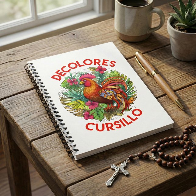 Cuaderno DeColores Cursillo Rooster Monstera Leaves Flowers (Subido por el creador)