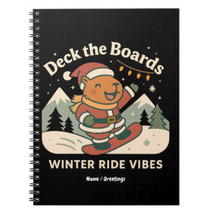 Cuaderno Decora las Tablas Cute Santa Carpincho en Snowboar