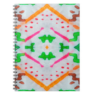 Cuaderno Decoración De Aquarelle Boho. Pilar azul Boho. Aqu