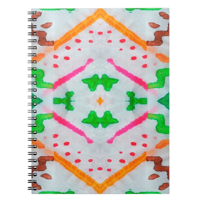 Cuaderno Decoración De Aquarelle Boho. Pilar azul Boho. Aqu (Frente)