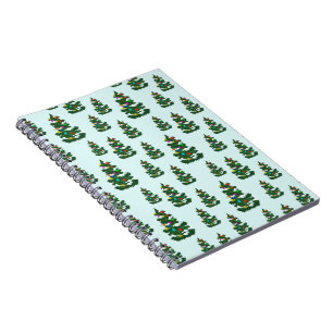Cuaderno Decoración de árbol de Navidad invierno nieve vaca