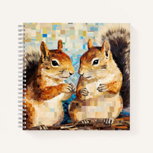 Cuaderno Decoración de arte animal ardilla pintura mosaico