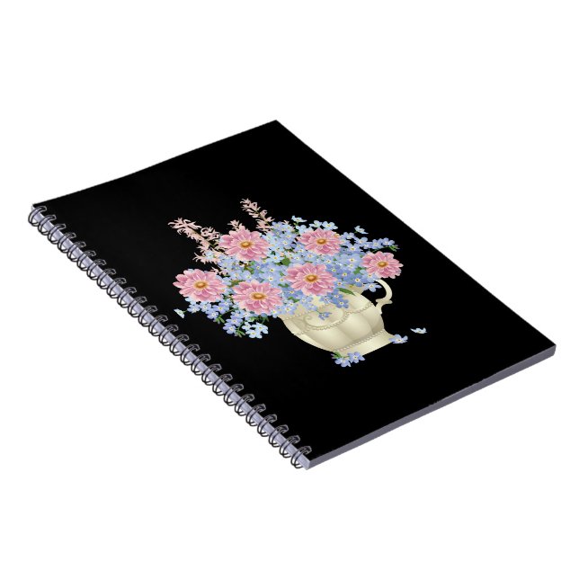 Cuaderno decoración de flores arrojar almohada (Lado Derecho)