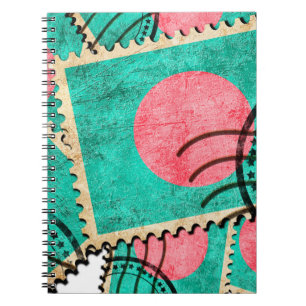Cuaderno Decoración de fondo de sellos postales, fondo, ba