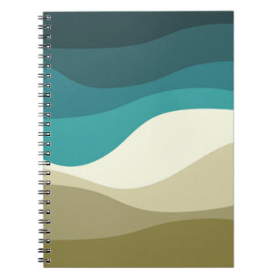 Cuaderno Decoración de las olas de estilo retro colorido