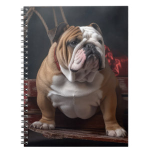 Cuaderno Decoración de los Navidades de bulldog Snowy Sleig