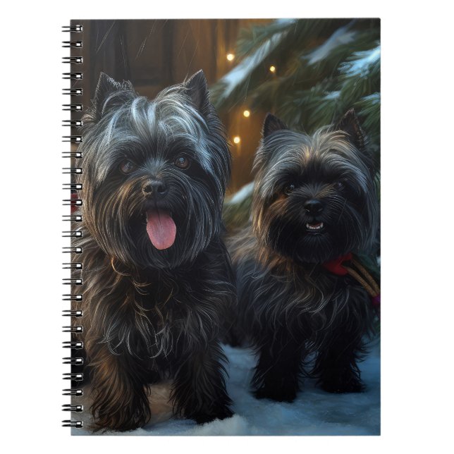 Cuaderno Decoración de los Navidades del Affenpinscher Snow (Frente)