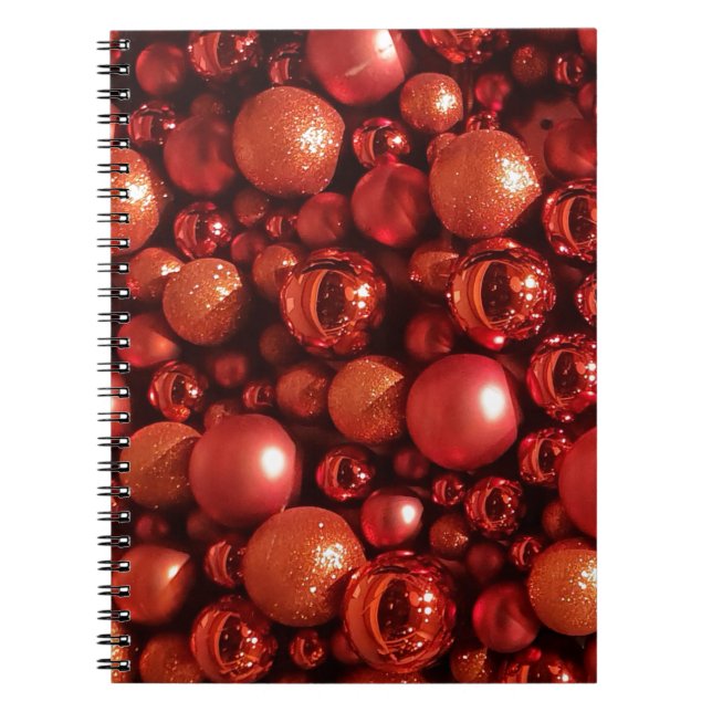 Cuaderno Decoración de los navidades en tonos rojos (Frente)