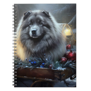 Cuaderno Decoración de los Navidades Keeshond Snowy Sleigh