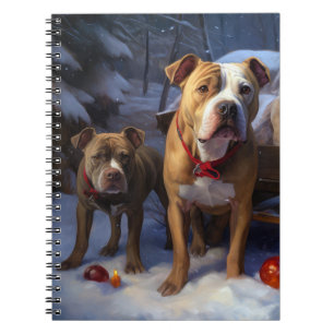 Cuaderno Decoración de los Navidades Pitbull Snowy Sleigh