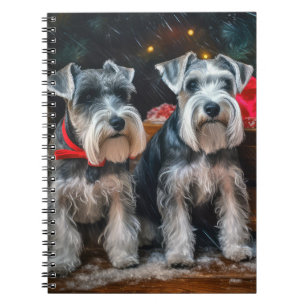 Cuaderno Decoración de los Navidades Schnauzer Snowy Sleigh