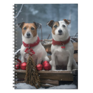 Cuaderno Decoración de Navidad de Trineo Nevado Jack Russel