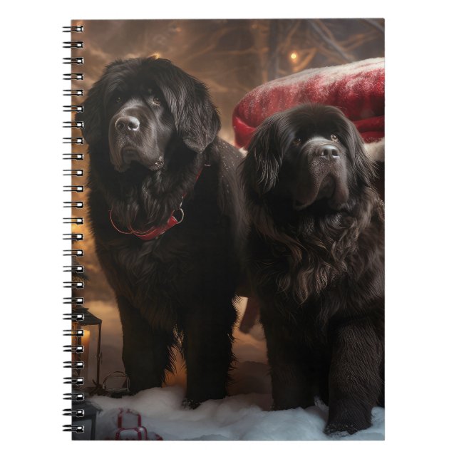 Cuaderno Decoración de Navidades de Newfoundland Snowy Slei (Frente)