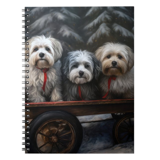 Cuaderno Decoración de Navidades Havanese Snowy Sleigh (Frente)