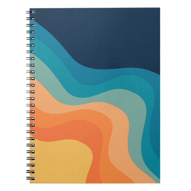 Cuaderno Decoración de ondas de estilo retro (Frente)