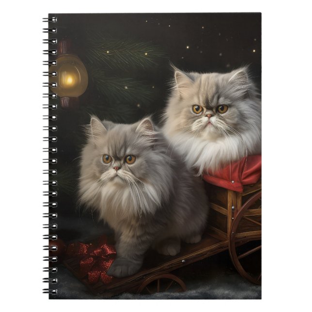 Cuaderno Decoración de un gato persa con Navidades Snowy Sl (Frente)