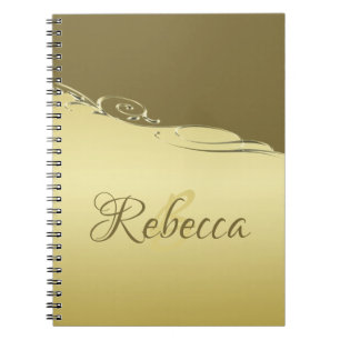 Cuaderno Decoración metalizado de oro de lujo sobre oro mil