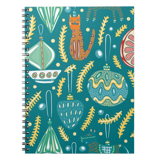 Cuaderno Decoración navideña sin fisuras. Bright col (Frente)