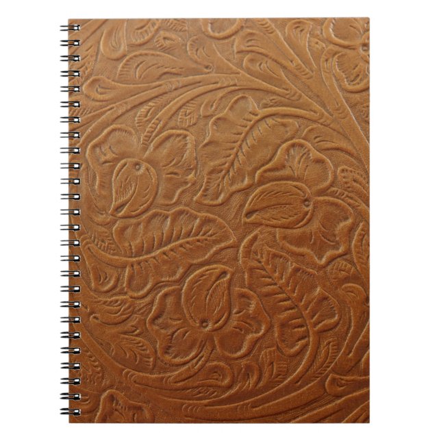 Cuaderno Decoración occidental de vaquero floral, cuero mar (Frente)