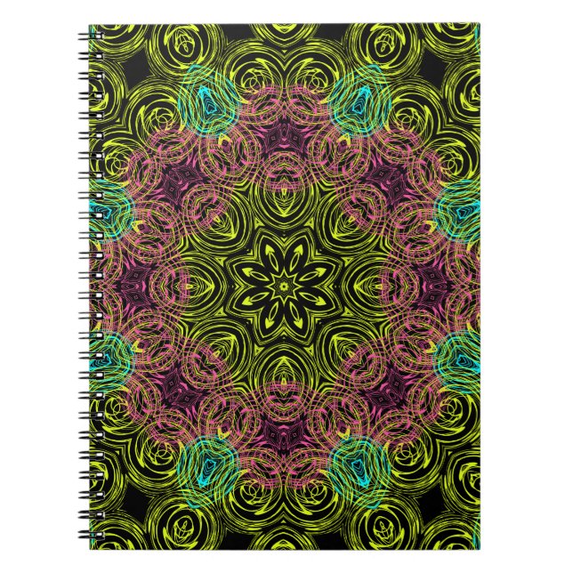 Cuaderno Decoración ornamental redondeada kaleidoscopo de M (Frente)