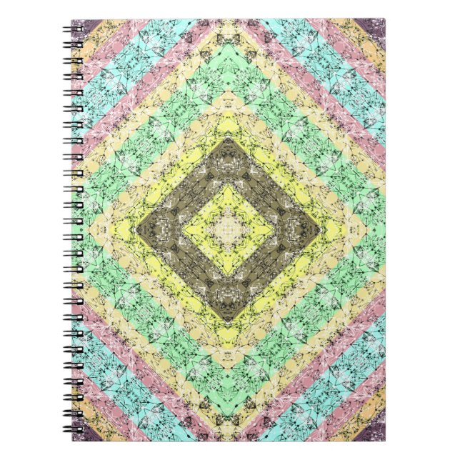 Cuaderno Decoración ornamental retro folclórico amarillo br (Frente)