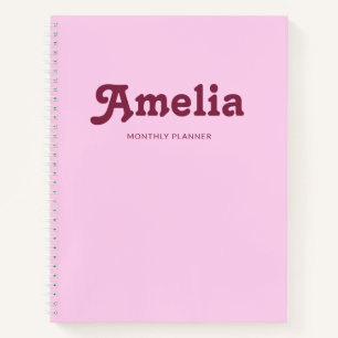 Cuaderno Decoración Retro Simple Rosa Naranja