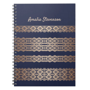 Cuaderno Decoración romántica de encaje dorado personalizad