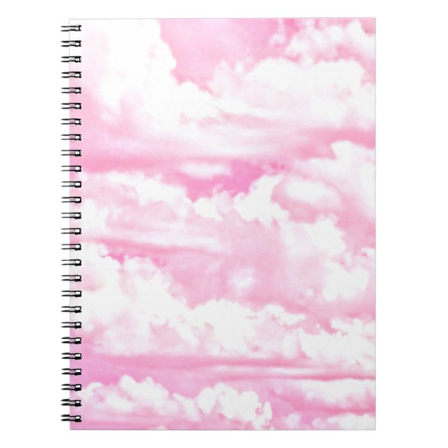 Cuaderno Decoración rosa de las nubes de Fuchsia (Frente)