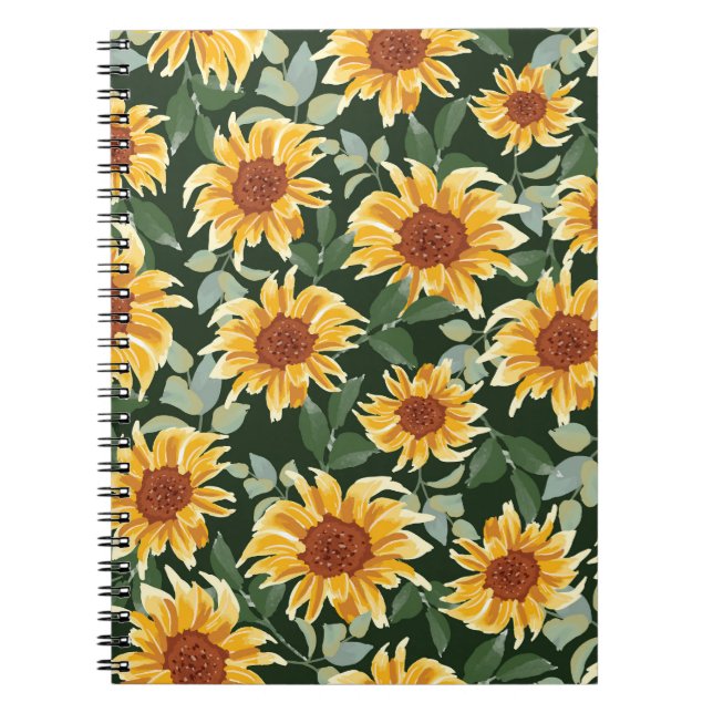 Cuaderno Decoración verde giratoria: patrón estacional (Frente)